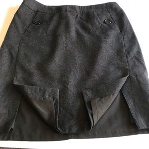 THE LIMITED GRAY WOOL DOUBLE FRONT SLITS DRESSY OFFICE SKIRT FOR WOMEN SIZE 6